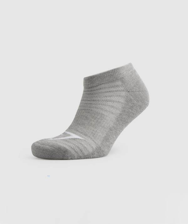 Panske Ponozky Gymshark Trainer 3pk Biele Svetlo / Siva Čierne | ZG0251843